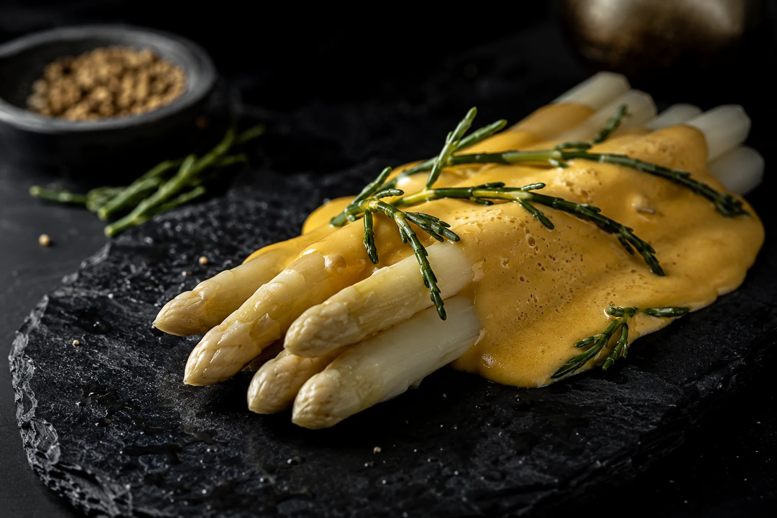 Asperges blanches & sabayon iodé